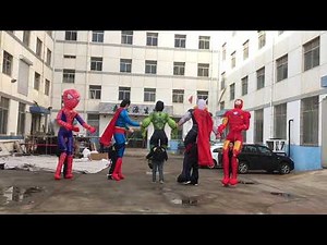 inflatable spiderman superman puppet