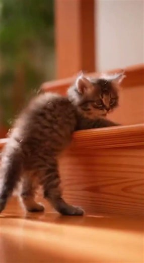 Kitten's Big Step: First Time Climbing!