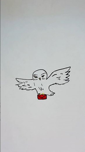 How To Draw A Hedwig #easy #drawing #harrypotter #hedwig #shorts