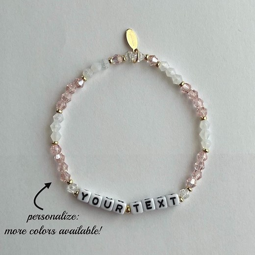 Custom Word Bracelet, Name Word Bracelet, Personalized Bracelet, Beaded Bracelet, Friendship Bracelet, Letter Bead Bracelet, Gift for Her - Etsy