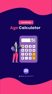 9.7K views · 527 reactions |  Simple JavaScript Age Calculator 六‍ ‍ Source code is available in Website  CHECK BIO FOR WEBSITE LINK   Follow Dark CSS for more web development tips and tricks tutorials 爛  Don't forget to like  Share  | Follow our page for latest updates #webdevelopment #webdesign #programming #coding #frontend | Dark CSS | Facebook