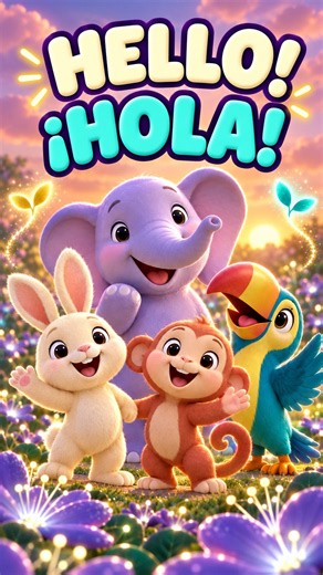 Hello & Hola! 👋 Bilingual Movement Song for Kids #Shorts