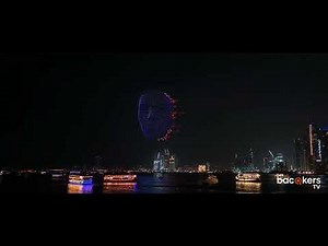 Drone show in dubai blue waters