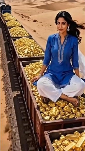 🚆💰 Desert Train Full of Gold #ai​ #tree​ #save​ #baby​ #hinditoonkahaniyan #moonhindianimation