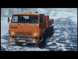 ТОНКИЙ ЛЁД! ДОРОГА ПО ЗАМЕРЗШЕМУ ОЗЕРУ - SnowRunner