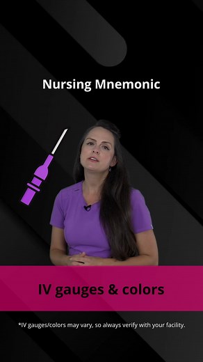 Nurse Sarah on Instagram: "Here's a nursing mnemonic for IV colors and gauges that I created for nursing students and new nurses (after working for a while, you'll likely remember them easily). These colors/sizes may vary, especially if you live outside the US, so always verify your facility's supplies. However, many manufacturers use this color & size scheme. #mnemonic #nursing #nursingstudent #nursingnotes #nursingschool #nurse #nurses #health #study #nclex #education"