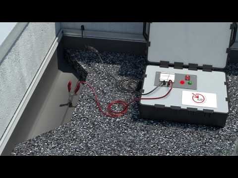 Flachdach Leckortung mittels EFVM (Elektroimpulsverfahren)