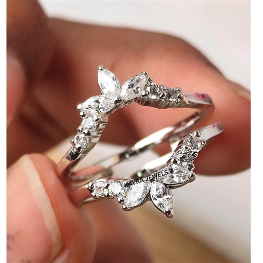 Vintage Leaf Style Ring Enhancer Diamond Wrap Ring Guard in 925 Sterling Silver Ring Jacket for Women Engagement Ring Enhancer Gift for Her - Etsy