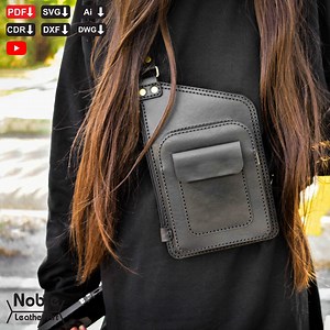 Small Leather Sling Bag Pattern, Unisex Backpack Template, DIY Leather Sling Bag, Pdf and Svg for Laser Cutting or Handmade Work - Etsy
