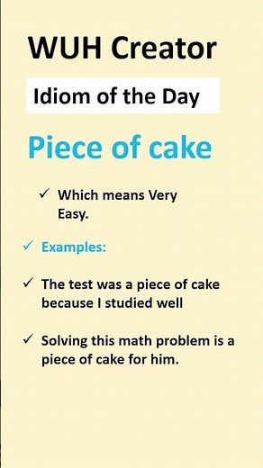 A Piece of Cake Idiom Meaning + Examples | Learn English Idioms Easily