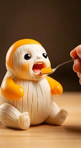 Feeding a Tiny Baby Made of Orange 🍊😱 | Hyper-Realistic Food Art #cute #foodart #oddlysatisfying