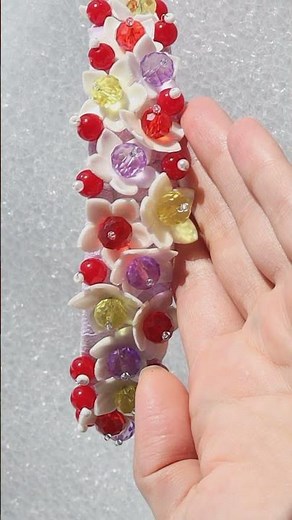 DIY Very easy flowers made of polymer clay for jewelry and Headbands #Shorts | Easy clay tutorial