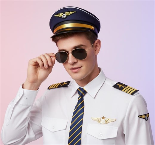 Pilot Captain Hat Costume Set Aviator Accessory - Etsy