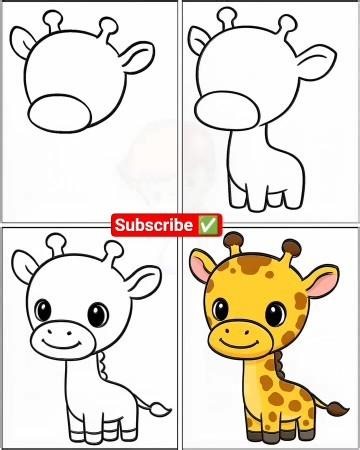 Cute Giraffe Drawing Tutorial Guide 🦒🎨📚💫 #drawing #easydrawing #art