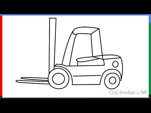 How to draw a Forklift step by step for beginners