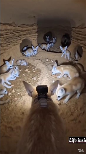 POV: Exploring a Fennec Fox Den at Night 🦊#animals #documentary #shorts #wildlife