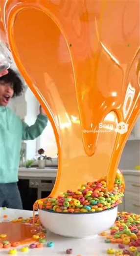 Cereal randomly turns into lava 😂