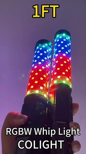 Colorful 1ft Fat RGBW LED Whip Lights with Remote and App Control