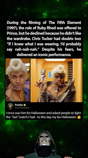 In The Fifth Element (1997), Chris Tucker was worried about his eccentric wardrobe