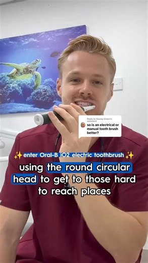 Manual vs Electric - What’s the difference? Dr Lewis explains how a standard manual toothbrush with a rectangular head can never reach all areas of your mouth - leaving plaque build up in hard to reach spots like your back molars. The winner is clear! 🏆🦷 Which toothbrush are you using? Tell us below 👇 #oralb #oralbio #toothbrush #electrictoothbrush #dentist #cavity #plaque #molars | Oral-B Australia & New Zealand