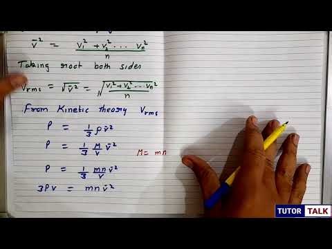 Derivation of Root Mean Square Velocity | Kinetic Theory of gases | class 11 physics