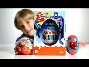 BatMan Giant Kinder Surprise Egg - Spider Man Egg - Kinder Joy- Unboxing​​​