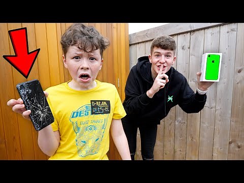 BREAKING My Little Brother's Phone, Then Surprising Him With A iPhone 12