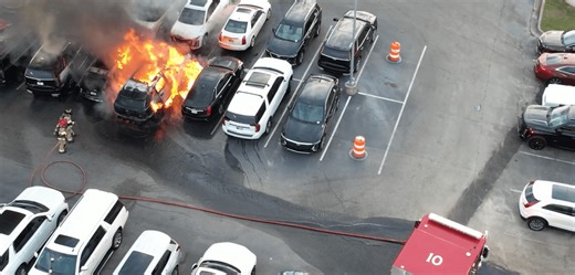 Fire engulfs cars at Augusta dealership