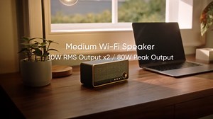 onn Medium Wi-Fi Speaker with Multi-Directional Sound, Black