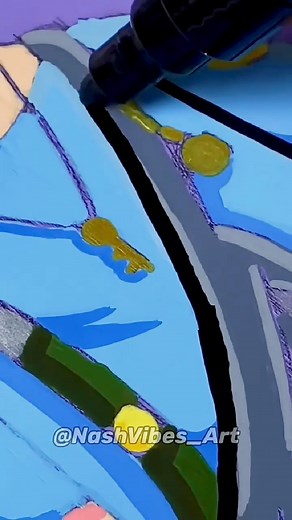 Custom Skateboard Using Posca Markers! Satisfying! (#shorts) | NashVibes Art