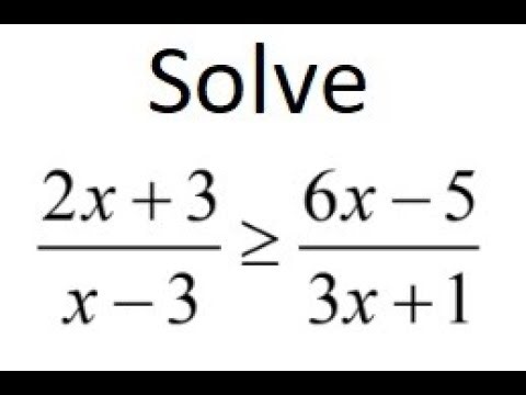 Grade 12 Advanced Functions - Solving rational inequality using sign chart (ch 5.5)