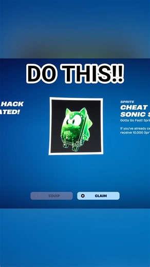 How To Get The Cheat Master Sonic Sprite! #fortnite #fortniteclips #season4 #gaming #shorts