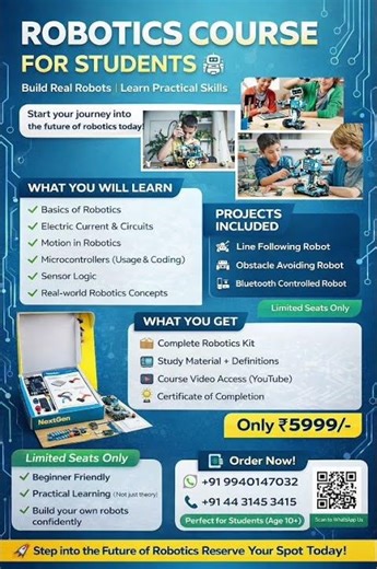 robotic course for beginners for just 5999rs #robot #courses #tech #robotics #beginners