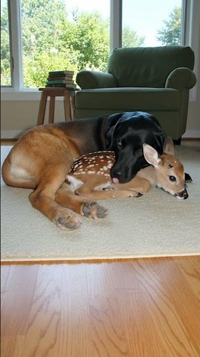 Cutest Friendship Ever: Dog Caring for a Baby Deer ❤️
