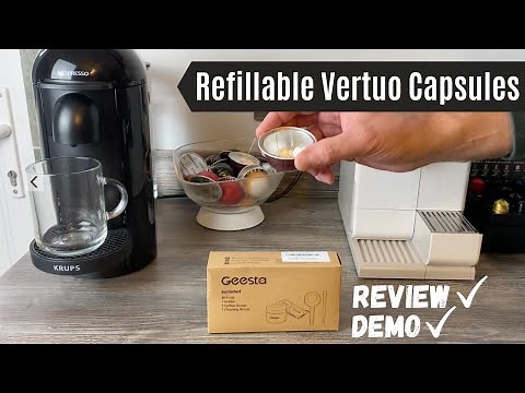 Nespresso Vertuo Reusable Capsules Review | Geesta Foil Lid Kit | Refillable pods VertuoLine Reviews