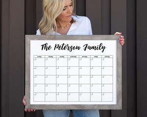 2025 Forever Wall Calendar | 24x18 Reusable Dry Erase Calendar MEDIUM Whiteboard Calendar | Framed Calendar #18211 - Etsy