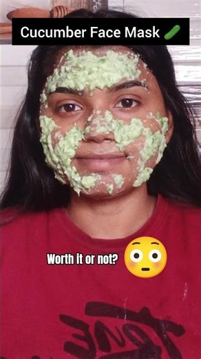 DIY Cucumber Face Mask 😬 Worth It or Not? #shortsfeed #makeup #skincare #skincareroutine #short
