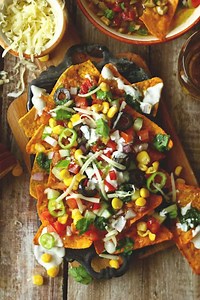 Loaded Vegetarian Nachos Recipe - FunFoodFrolic