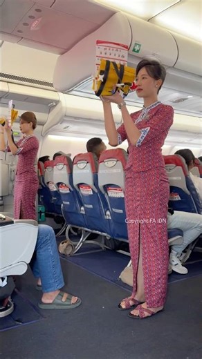 Lion Air Airbus A330 flight attendant safety demo