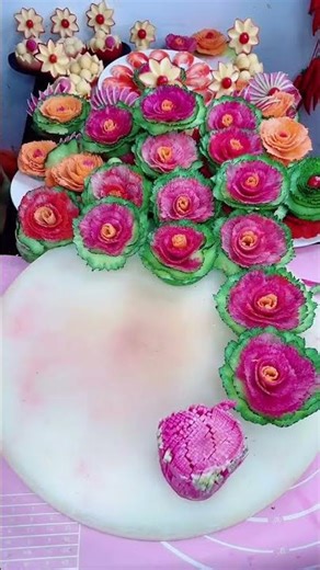 #果蔬造型 #抖音美食推荐官 #摆盘花做法 #刀工 #我要上热门