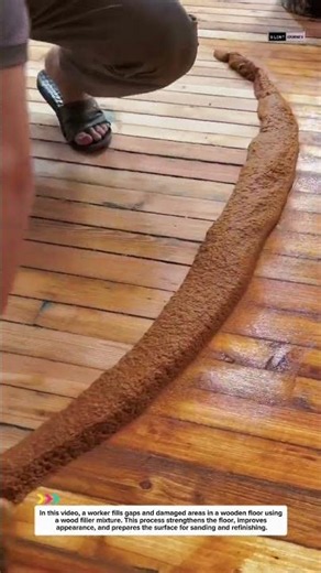 Satisfying Wood Floor Restoration | Filling Gaps Like a Pro