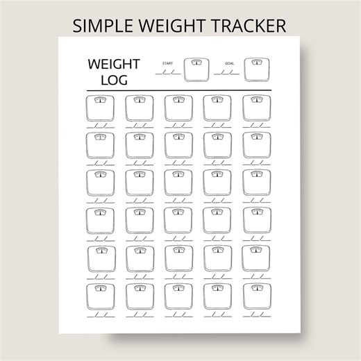 Printable Weight Loss Tracker | 30-day Weight Log PDF | Digital Fitness & Wellness Journal | Instant Download - Etsy