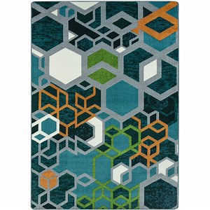 Joy Carpets Kid Essentials Structured 10' 9" x 13' 2" Citrus Rectangular Area Rug