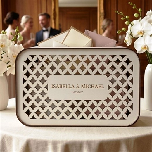 Rustic Wedding Card Box Personalized, Wooden Envelope Box With Acrylic Lid, Custom Wedding Card Holder, Wedding Reception Decor, Money Box - Etsy