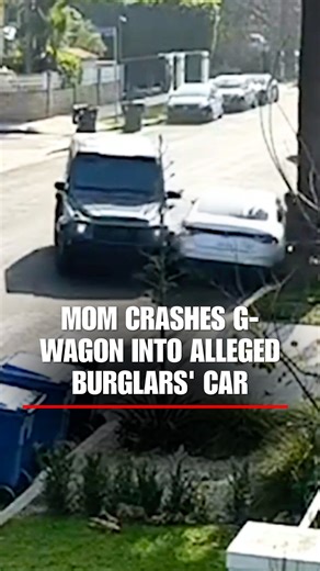 MOM TAKES ACTION: A Los Angeles mother rammed her Mercedes G-Wagon into the getaway car of these suspected burglars after receiving a panicked call from her kids who said intruders were trying to break into their home. The suspects escaped on foot — but police say they left behind wallets, IDs and plenty of evidence. | Fox News