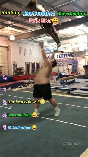 Ranking The Funniest Cheerleading Fails Ever😅 #cheerleading #fail #funny