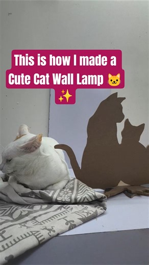 This is how I made a Cat Wall Lamp 🐱✨ #cat #decor #craftshorts