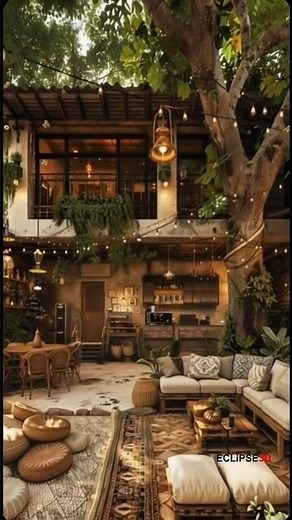 🌿 The Most Dreamy Backyard Café You’ll Ever See! ☕✨ #BackyardCafe #CozyVibes #BohoDecor