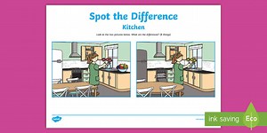 Houses and Homes Spot the Difference - Kitchen Worksheet