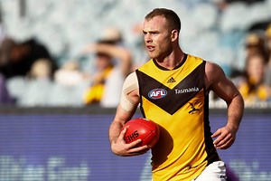 18K views · 154 reactions | Tom Mitchell took home his third Peter Crimmins Medal this year  Watch some of the Hawthorn midfielder's best moments from 2021. | AFL | Facebook